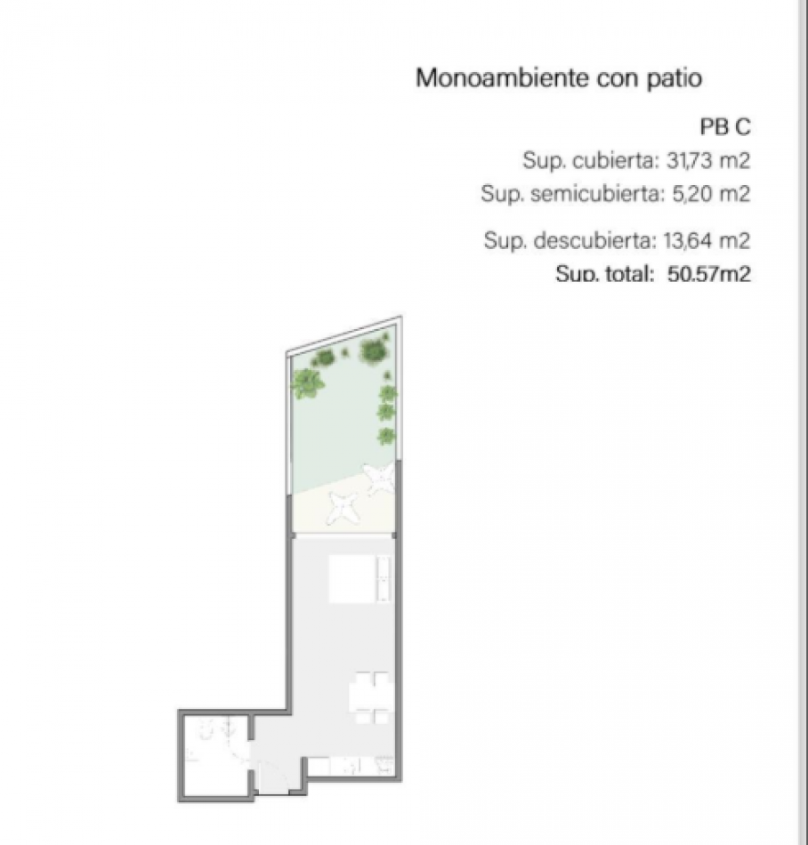 Venta en Construccion Departamento Monoambiente con Balcon Terraza Villa Crespo
