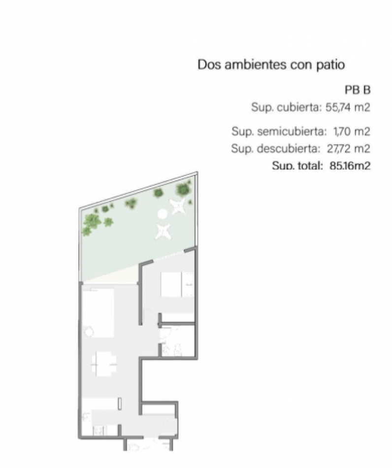 Venta en Construccion Departamento Monoambiente con Balcon Terraza Villa Crespo