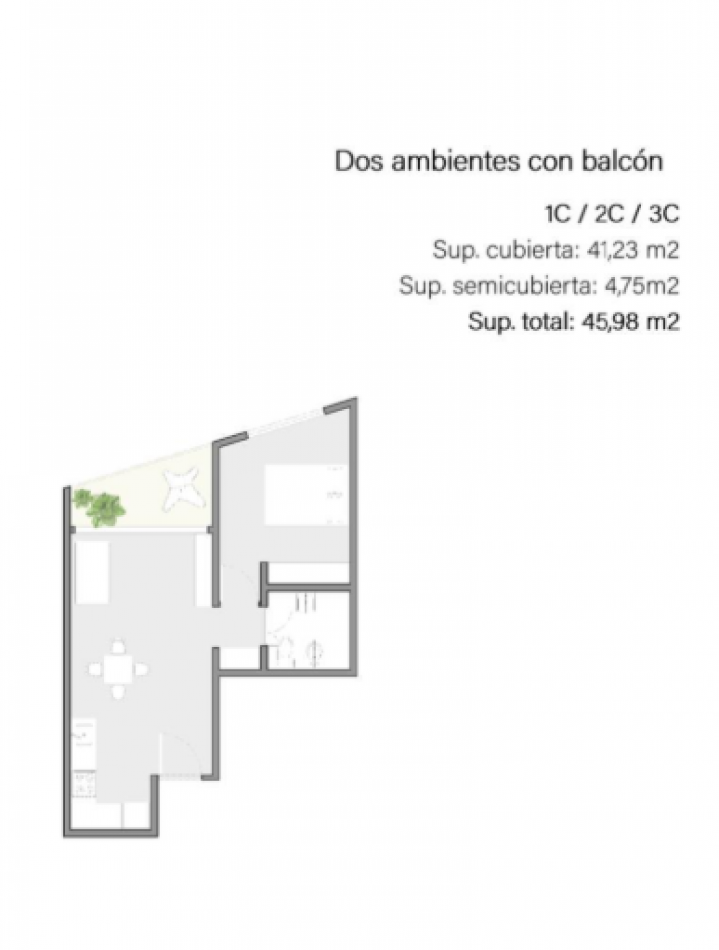 Venta en Construccion Departamento Monoambiente con Balcon Terraza Villa Crespo
