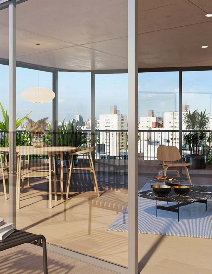 Departamento 2 ambientes a estrenar con terraza propia en Palermo Hollywood - Av. Dorrego al 1500 | 121,6 m², piso 9