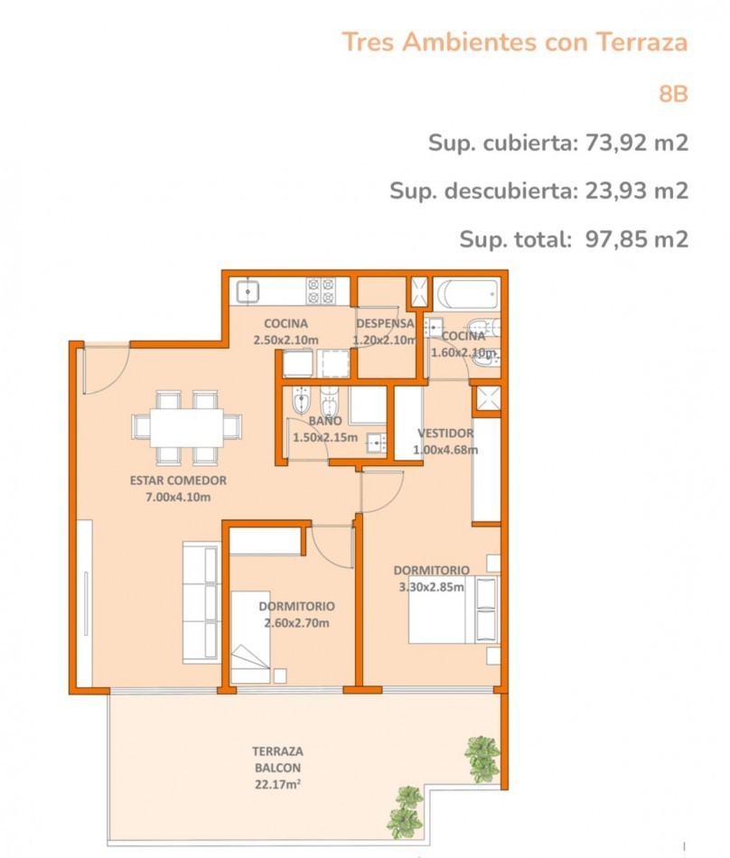 Departamento 2 ambientes en pozo con balcon en Villa Urquiza - Blanco Encalada y Ceretti | 56,61 m², piso 1, 24 cuotas