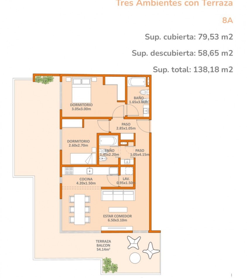 Departamento 2 ambientes en pozo con balcon en Villa Urquiza - Blanco Encalada y Ceretti | 56,61 m², piso 2, 24 cuotas