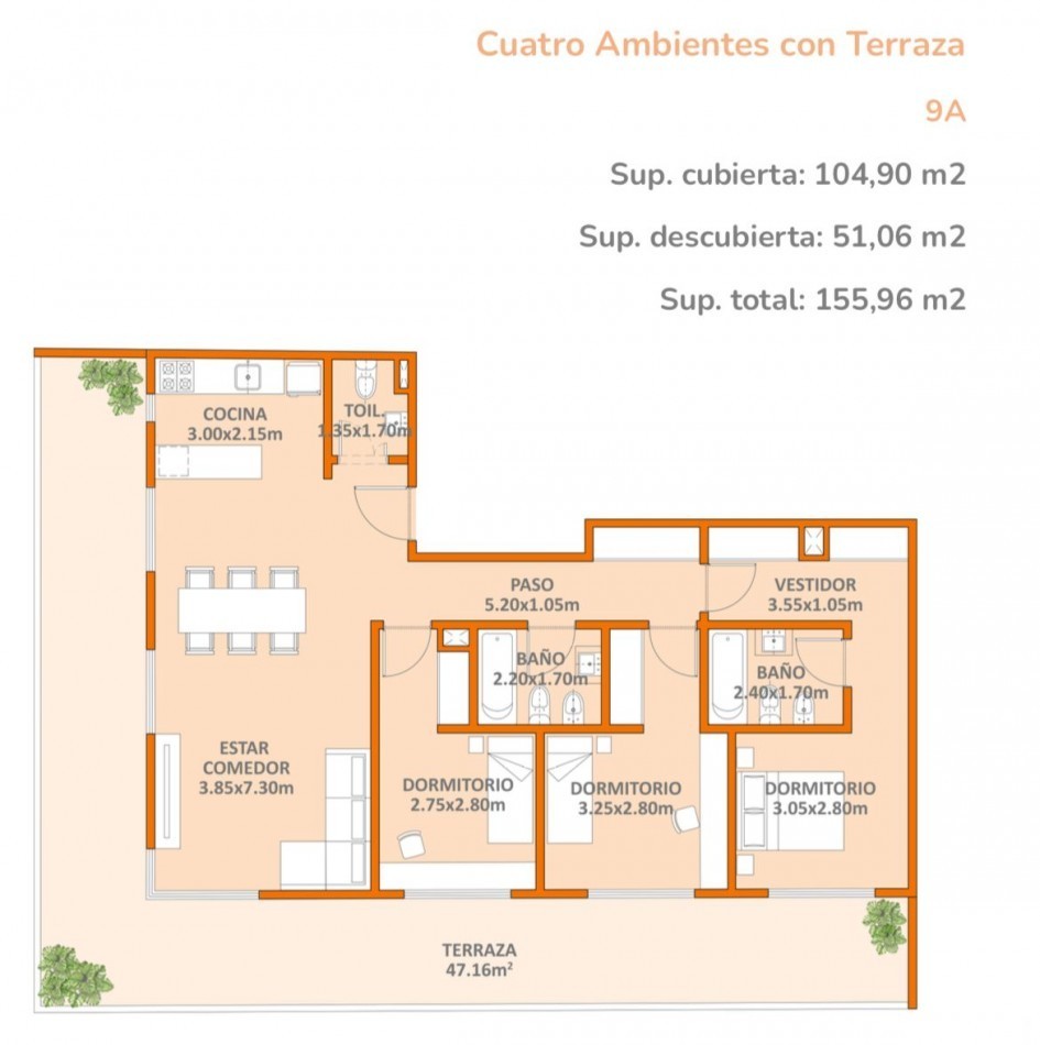 Departamento 2 ambientes en pozo con balcon en Villa Urquiza - Blanco Encalada y Ceretti | 56,61 m², piso 3, 24 cuotas