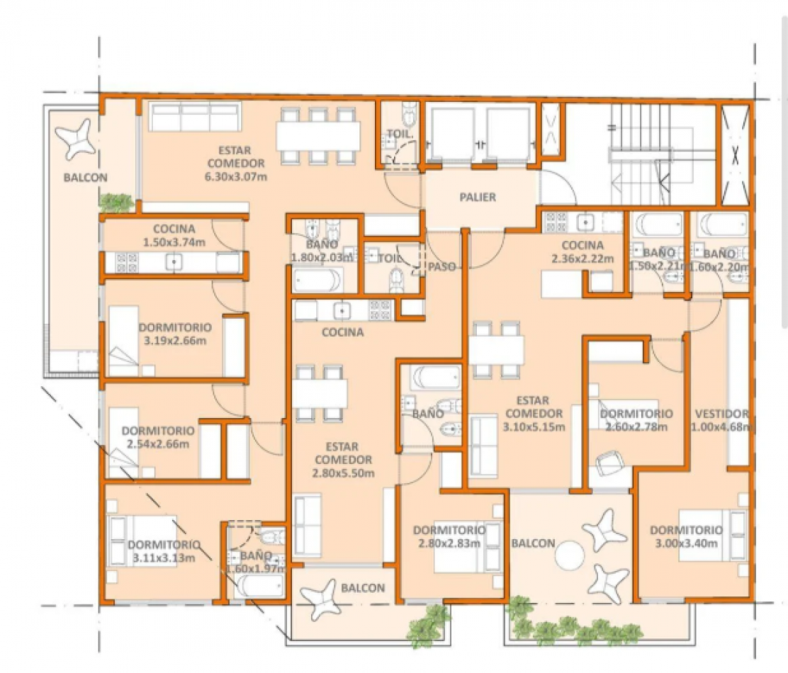 Departamento 2 ambientes en pozo con balcon en Villa Urquiza - Blanco Encalada y Ceretti | 56,61 m², piso 3, 24 cuotas