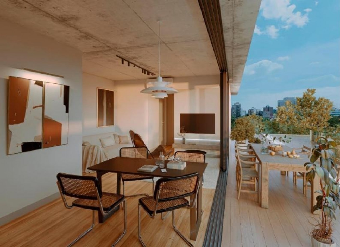 Departamento dos ambientes con terraza en venta en Belgrano en pozo