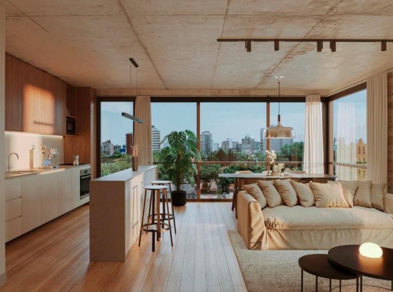 Departamento dos ambientes con terraza en venta en Belgrano en pozo
