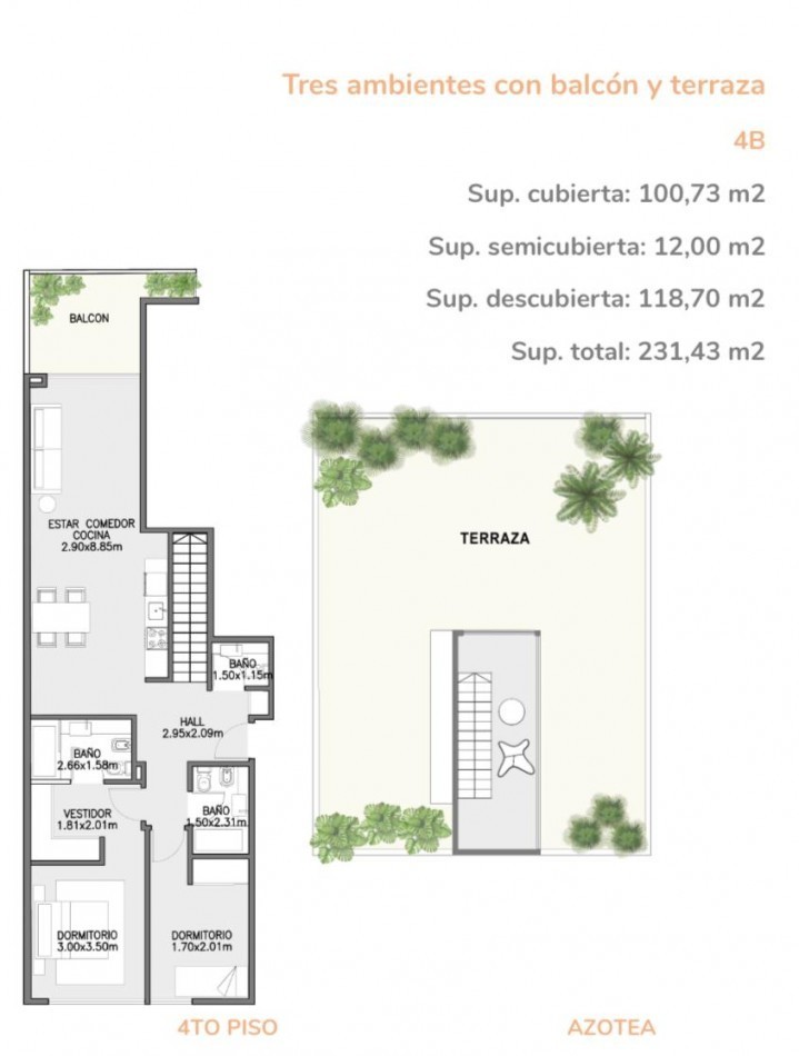 EXCLUSIVO 3 AMBIENTES CON TERRAZA PRIVADA DE 90 M² EN COLEGIALES