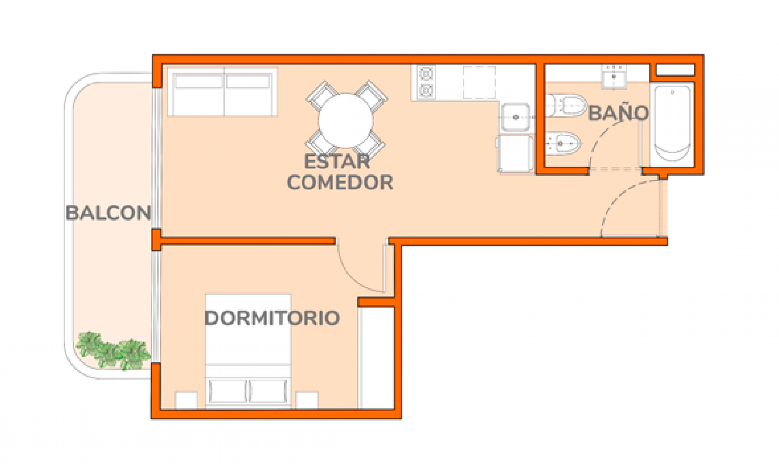VENTA en POZO entrega MARZO 2028 departamento dos ambientes de VILLA URQUIZA